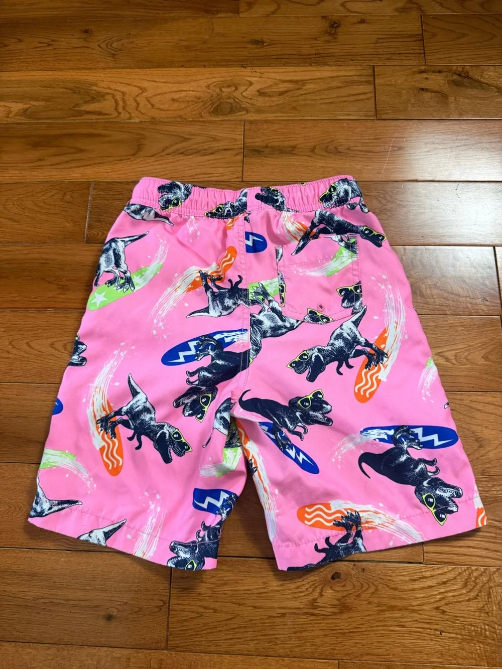🖤Lands’ End Boys Short Dinosaur Lined Swim Trunks NWOT